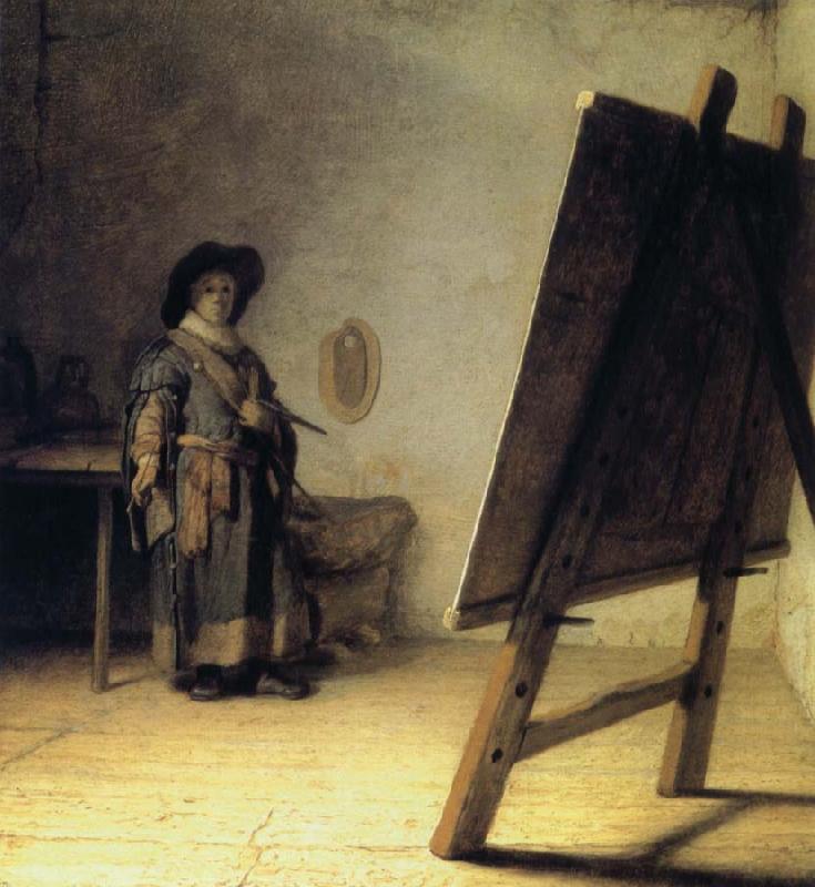 REMBRANDT Harmenszoon van Rijn A Young Painter in His Studio oil painting picture